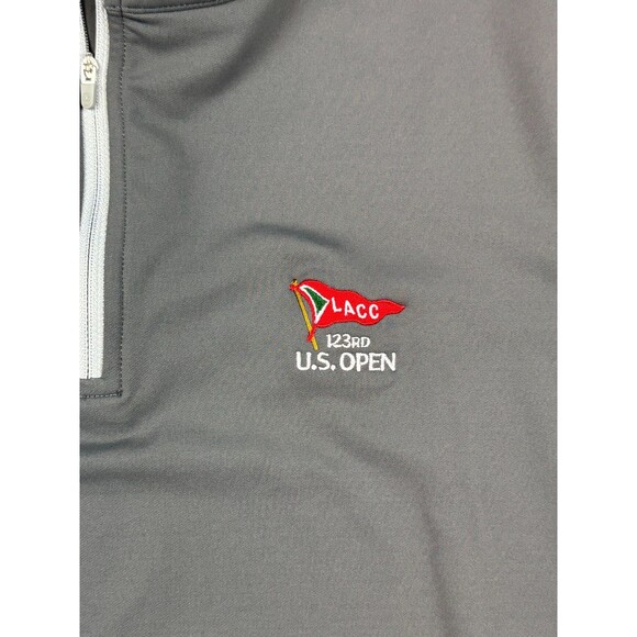 Peter Millar Golf Pullover Crown Sport US Open LACC 1/4 Zip S Gray MSRP $135 - Picture 6 of 12